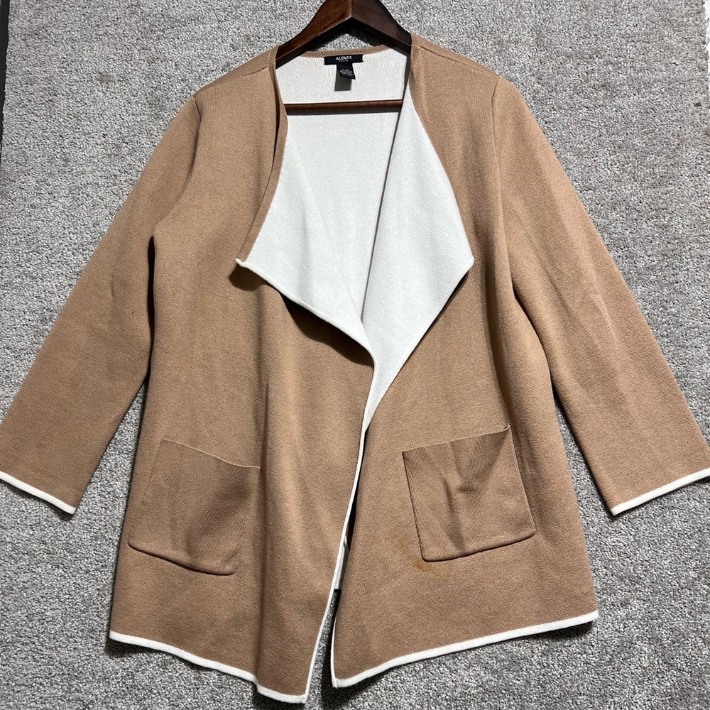 Alfani Woman’s Beige Open Front Cardigan Size Petite Medium